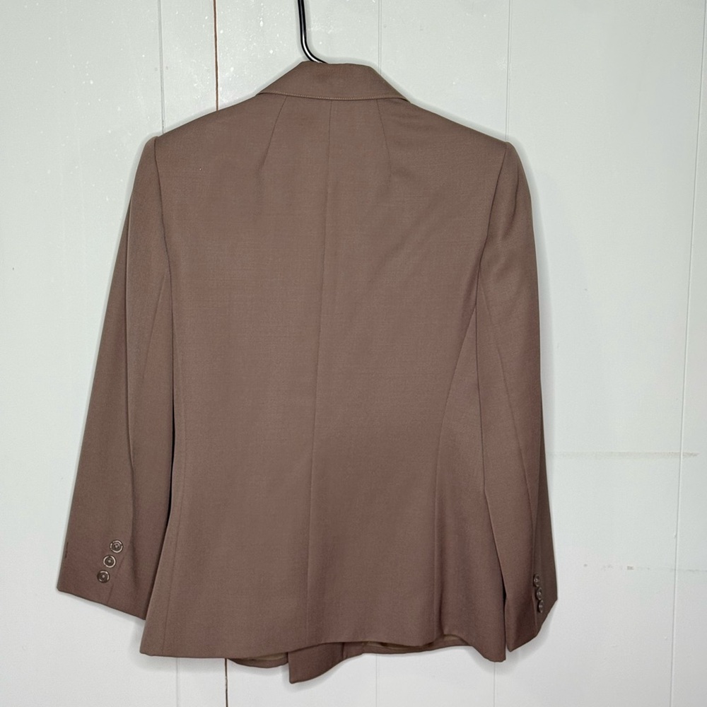Harvé Benard 100% Wool 80s Vintage Tan Blazer - Picture 2 of 4